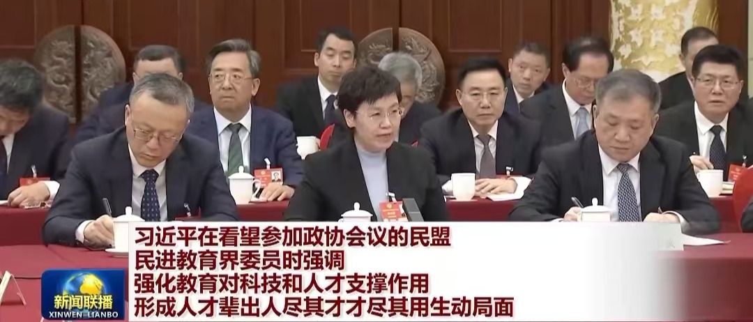 习近平总书记看望参加政协会议的民盟民进教育界委员 我校崔亚丽教授在联组会上发言